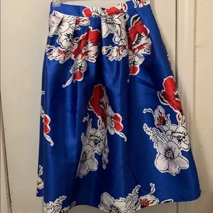 Royal blue printed skirt size Medium